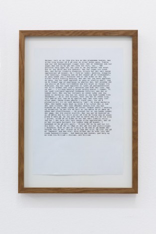 Ann Böttcher, Letter from William, 2014, Galerie Nordenhake