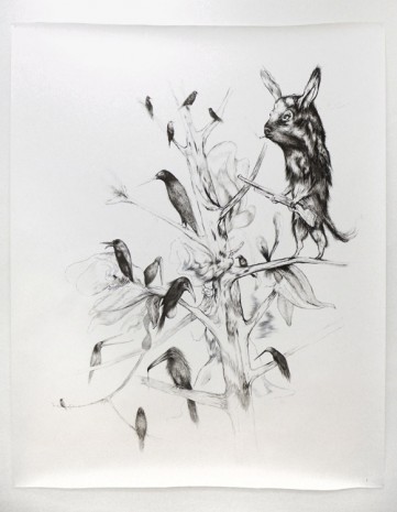 Per Dybvig, Bird Around the World mit Jäger, 2014, Christine Koenig Galerie