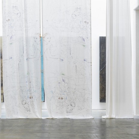 Yves Scherer, Celebrity Curtain I, 2014, Galerie Guido W. Baudach