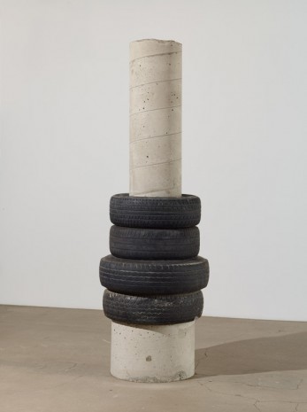 Oscar Tuazon, Tire Test Column, 2014, Maccarone