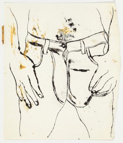 Andy Warhol, Male Lower Torso Thumbs in Pockets, c. 1956, Anton Kern Gallery