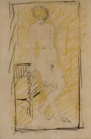 Otto Mueller, Stehender weiblicher Akt (Standing female nude), ca. 1928, Aurel Scheibler