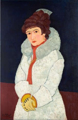 Josef Scharl, Dame im Pelzmantel (Woman in furs), 1931, Aurel Scheibler