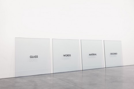 Joseph Kosuth, Glass Words Material Described, 1965, Andrea Rosen Gallery