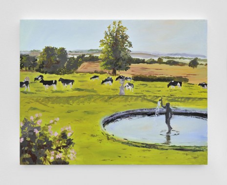 Karen Kilimnik, the francy pretty farm - the happy cows grazing by the fountain, 2012, Almine Rech