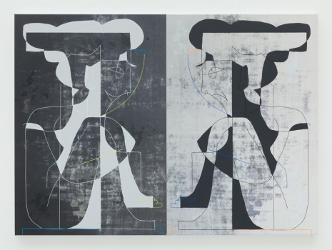 Luke Rudolf, Two Figures (Diptych), 2014, Kate MacGarry