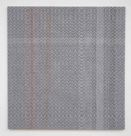 Heather Cook, Shadow Weave Black(13) and White(14) 8/4 Cotton 15 EPI and Painted Warp #4, 2014, Marianne Boesky Gallery