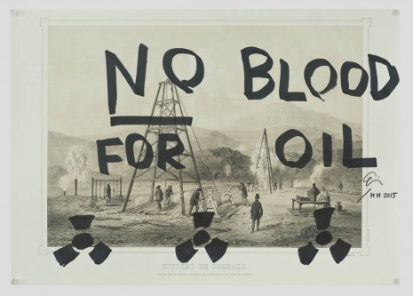 Ei Arakawa and Karl Holmqvist, Untitled (NO BLOOD FOR OIL), 2015, OVERDUIN & CO.