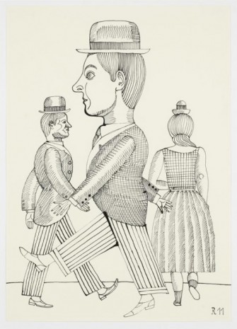 Christoph Ruckhäberle, Untitled (Two men in striped pants), 2011, Galleri Nicolai Wallner