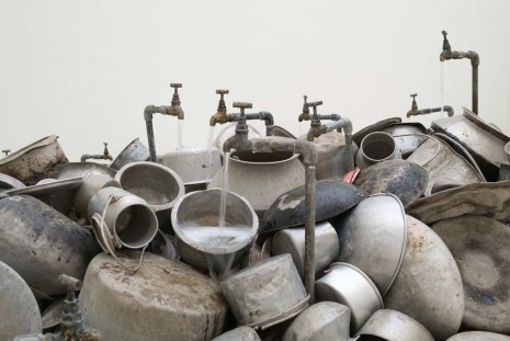 Subodh Gupta, This is not a fountain (detail), 2011 – 2013, Hauser & Wirth