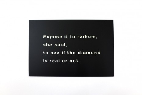 Erika Kobayashi, Expose it to radium, she said, to see if the diamond is real or not, 2015, Bortolami Gallery