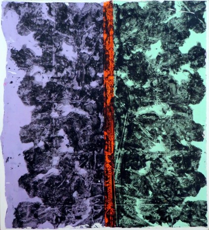 Christina Zurfluh, DIVIDED violet/ neon orange/ green, 2012, Galerie Mezzanin