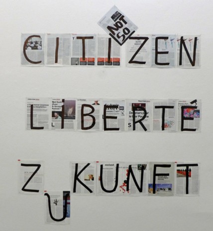 Dan Perjovschi, CITI ZEN, LIBERTÉ, ZUKUNFT, 2015, Christine Koenig Galerie
