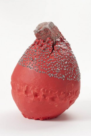 Takuro Kuwata, Red-slipped platinum-drop stone-burst bulb, 2011, Alison Jacques