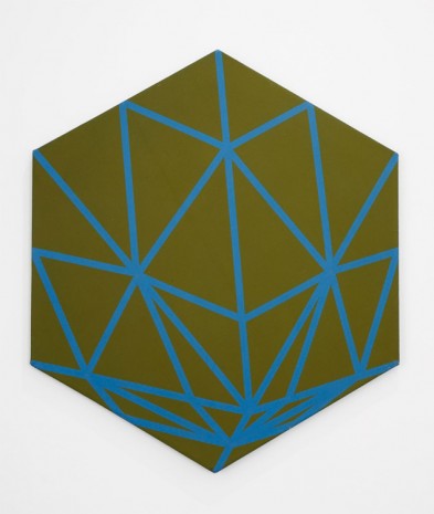Florin Maxa, Hexagon with turquoise lines, 1980, Exile
