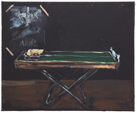 Aaron van Erp, Stilleven met halve pingpongtafel en brie, 2015, Tim Van Laere Gallery