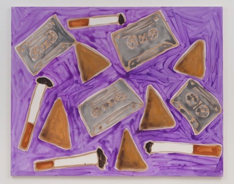Katherine Bernhardt, Cassette tapes, cigarettes, and Doritos, 2014, China Art Objects Galleries
