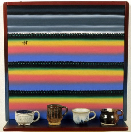 Roger Brown, Virtual Still Life #17: Cups with Handles and Desert Landscape, 1995, Maccarone