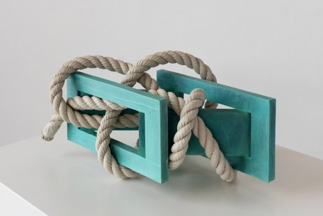 Ricky Swallow, Skewed Open Structure with Rope #3 (turquoise), 2015, David Kordansky Gallery