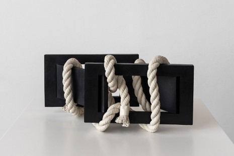 Ricky Swallow, Skewed Open Structure with Rope #4 (black), 2015, David Kordansky Gallery