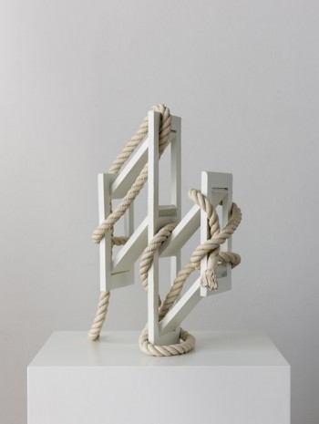 Ricky Swallow, Skewed Open Structure with Rope #2 (white), 2015, David Kordansky Gallery