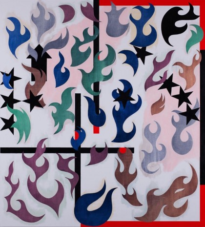 Charline von Heyl, Composition (Flames), 2015, Galerie Gisela Capitain