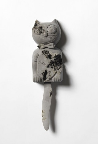 Daniel Arsham, Pyrite Eroded Cat Clock, 2015, Perrotin
