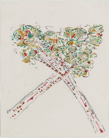 Gordon Matta-Clark, Crossed Trees, 1972-1973, David Zwirner