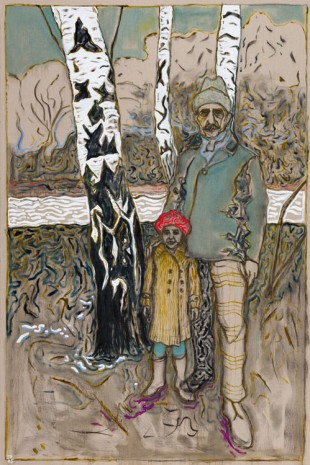 Billy Childish, 3 birch trees, 2015, Lehmann Maupin