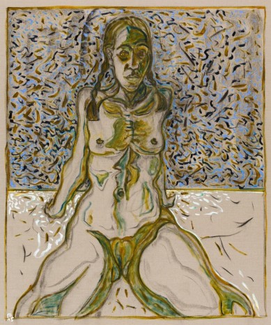 Billy Childish, girl with plaits, 2015, Lehmann Maupin