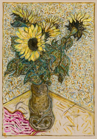 Billy Childish, sunflowers, 2015, Lehmann Maupin