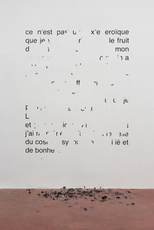 Latifa Echakhch, Vendredi 11 août 1989 – Ce n'est pas un texte éroïque, 2015, Dvir Gallery