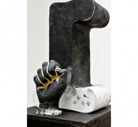 Lili Reynaud-Dewar, Some objects blackened (detail), 2011, Mary Mary