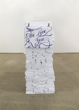 Jim Lambie, Bookcase (We Love You), 2015, Anton Kern Gallery