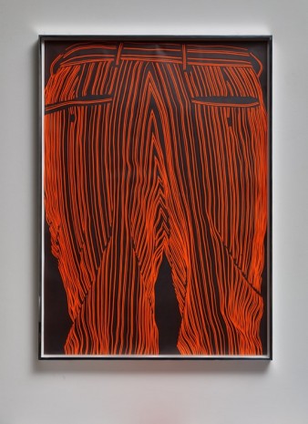 Fiona Banner, Pinstripe Face Bum, 2015, Frith Street Gallery