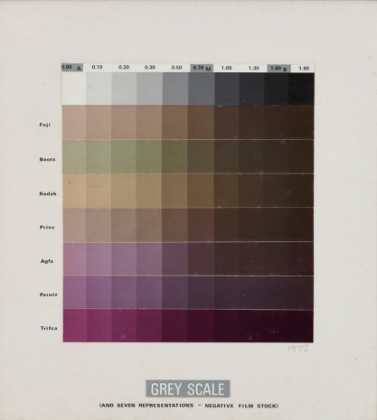 John Hilliard, Grey Scale (And Seven Representations - Negative Film Stock), 1972, Galerie Max Hetzler