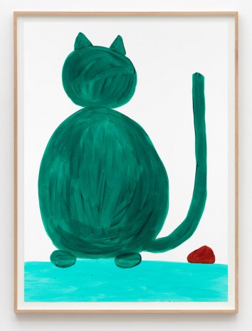 David Shrigley, Untitled (Green cat), 2015, Galleri Nicolai Wallner
