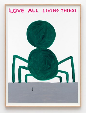 David Shrigley, Untitled (Love all living things green), 2015, Galleri Nicolai Wallner