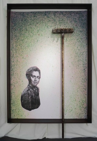 Edgar Arceneaux, Class Photo. Backdrop. Green, 2016, Galerie Nathalie Obadia