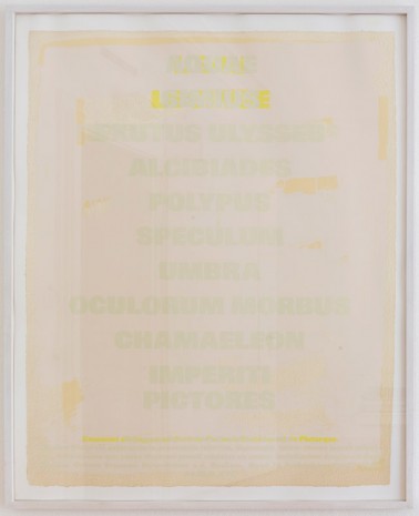 Rémy Zaugg, Reflexions sur et d'une feuille de papier, Fussnote Nr. 98, 1976-87, Mai 36 Galerie
