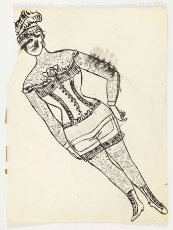 Andy Warhol, Tattooed Female In Girdle, ca. 1955, Anton Kern Gallery