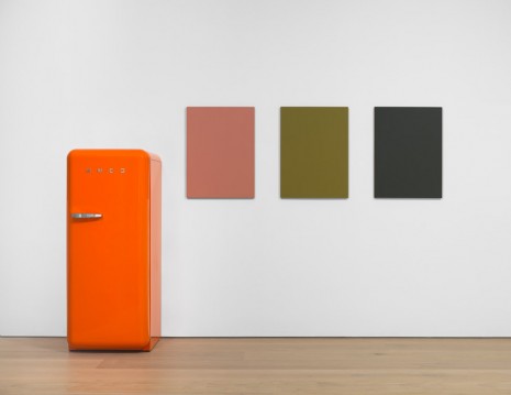 Sherrie Levine, Orange SMEG Refrigerator and Renoir Nudes, 2016, David Zwirner