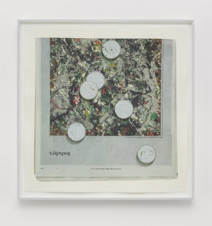 Paul Sietsema, Painted coins (white on green), 2015, Matthew Marks Gallery