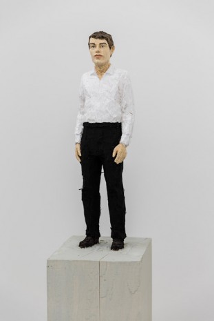 Stephan Balkenhol, Man with black trousers and white shirt, 2016, Mai 36 Galerie