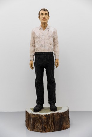 Stephan Balkenhol, Man with black trousers and white shirt, 2016, Mai 36 Galerie