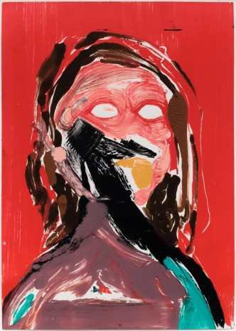 Nicola Tyson, Red Self Portrait, 2002, Petzel Gallery