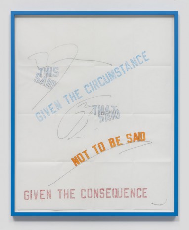 Lawrence Weiner, Consequence, 2016, Regen Projects