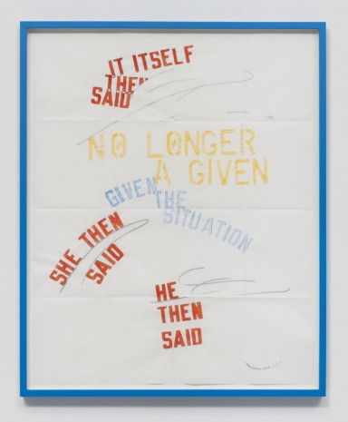 Lawrence Weiner, Situation, 2016, Regen Projects