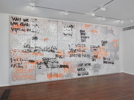 Stefan Brüggemann, Headlines and Last Lines in the Movies (White Marble), 2016 , Hauser & Wirth