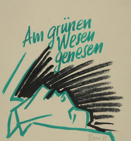 Bernhard Blume, Am grünen Wesen genesen, 1985, Galerie Krinzinger